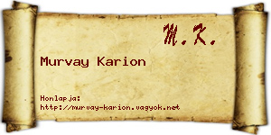 Murvay Karion névjegykártya